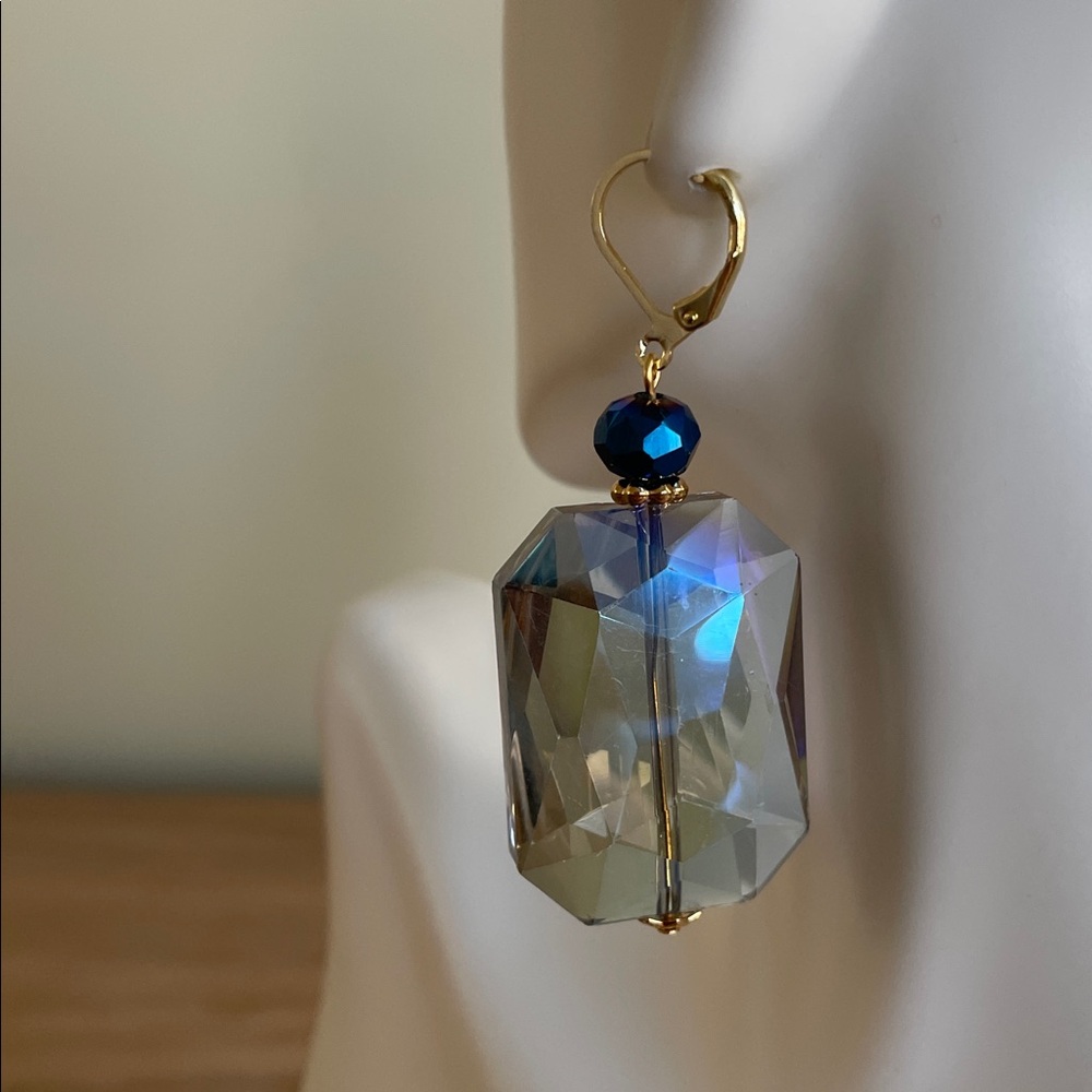 HAND CRAFTED BLUE CRYSTAL EARRINGS
Oversized Statement Occasion Artisan Prom - Picture 5 of 12